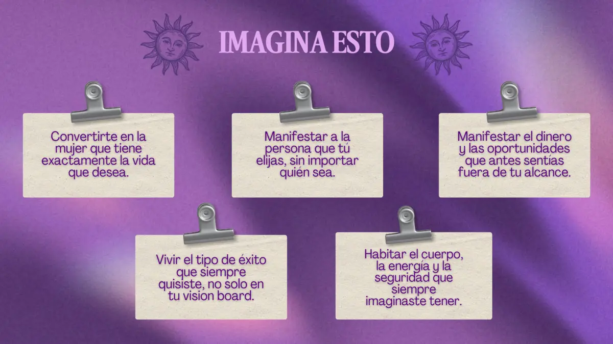 Sección Imagina esto de una landing page — proyecto de Sabrina