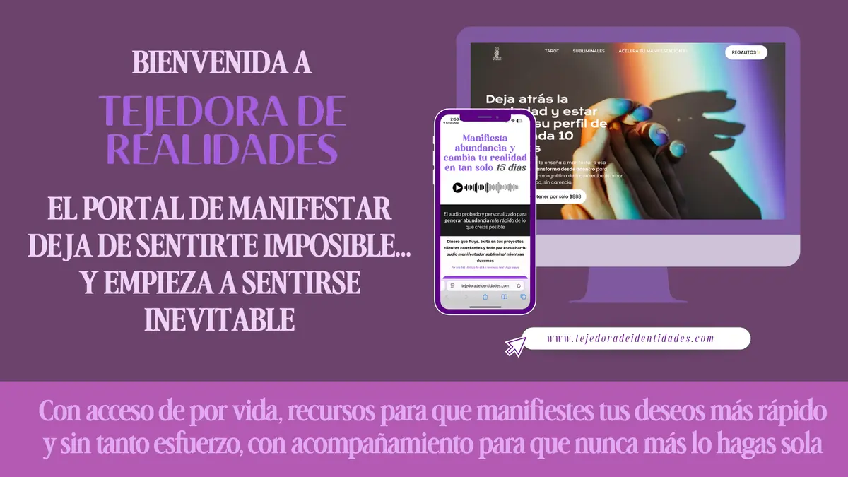 Landing page Tejedora de Realidades en computadora y celular — proyecto de Sabrina