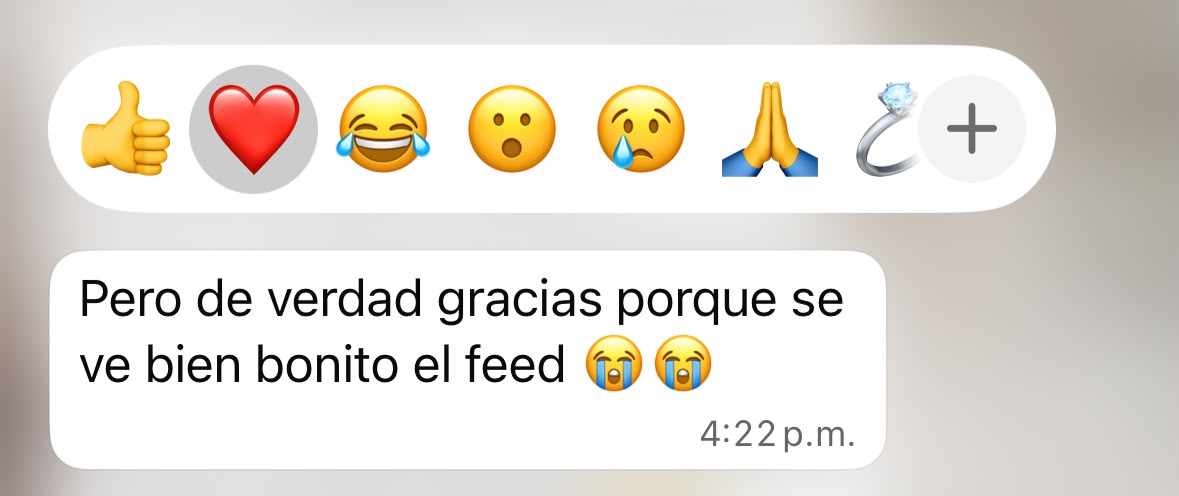 Agradecimiento por el diseño de un feed